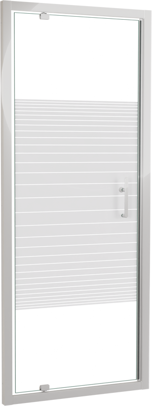 SanyOne Anton douche draaideur 80 cm x 190 cm Gestreept glas glanzend witte profiel