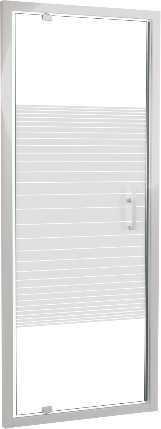 SanyOne Anton douche draaideur 80 cm x 190 cm Gestreept glas glanzend witte profiel