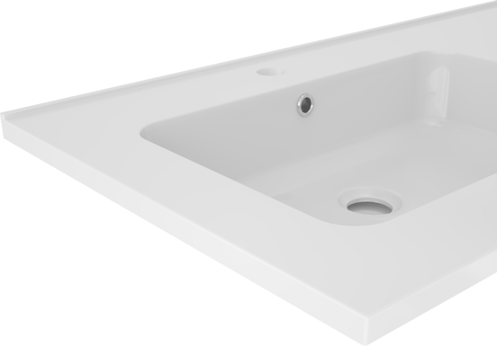 Linie Vano asymmetrisch rechtse wastafel glanzend composiet marmer 120 x 46 cm