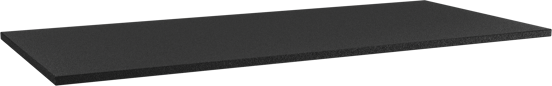 Storke Panton Einzel- oder Doppelwaschtischplatte, mattschwarze pulverbeschichtete mdf, 120 x 52 cm