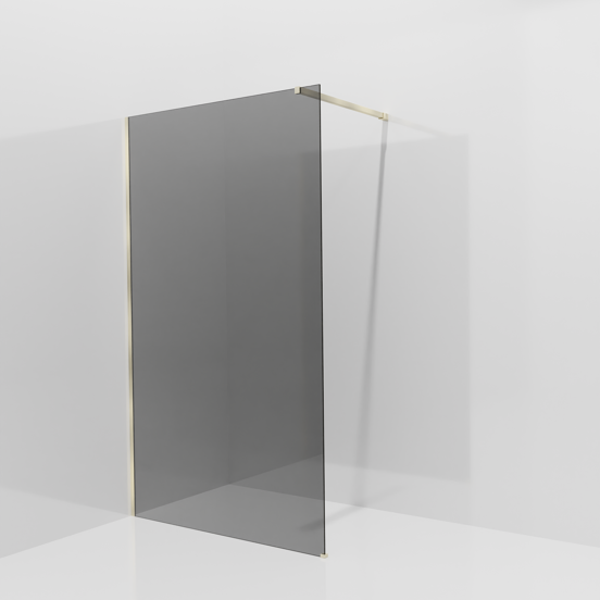 Balmani Modular inloopdouche: 120 x 200 cm, Rookglas met coating, Brushed Champagne Gold profielen