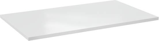 Linie Lado enkel wastafelblad glanzend wit composiet marmer 80 x 46 cm