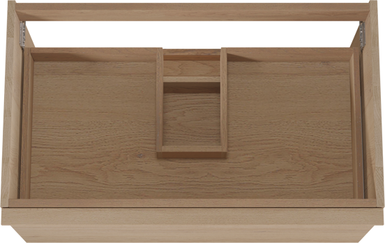 Balmani Forma meuble sous-lavabo suspendu nervure horizontale 90 x 55 cm chêne naturel 2 tiroirs