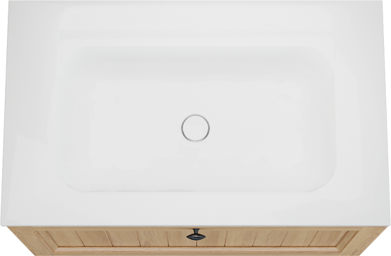 Balmani Lemon meuble salle de bains suspendu 90 x 55 cm, plaqué chêne naturel avec Tablo Strada plan simple en blanc brillant