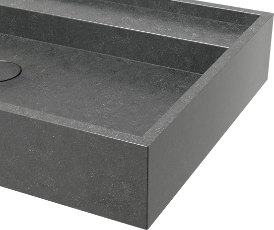 Balmani Cubo Waschtisch, rechts, Granit poliert, 90 x 49 cm