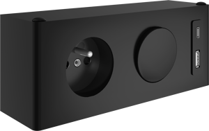 Luca Varess Combibox Switch noir mat IP20 - mise à la terre convenant pour la Belgique et la France