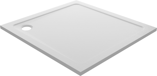 Linie Calisto douchebak 100 x 100 cm vierkant composietmarmer wit hoogglans