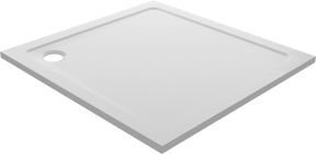 Linie Calisto receveur de douche 100 x 100 cm carré marbre composite blanc brillant