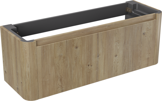 Storke Soft  hängendes möbelstück Waschtischunterschränke 140 x 46 cm Eiche rau 2 Schubladen
