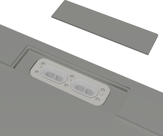 Balmani Andes douchebak 140 x 90 cm solid surface steengrijs mat