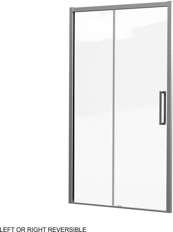 Luca Varess Senses schuifdeur met vaste wand - voor douchehoek - 120 cm helder glas glanzend chroom profiel