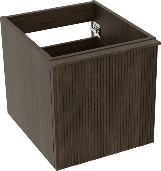 Balmani Forma zwevende wastafelonderkast 45 x 55 cm gerookt eiken 2 lades vert. sym. groef
