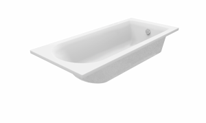 Luca Varess Rosala baignoire encastrable mono 180 x 80 cm acrylique blanc mat