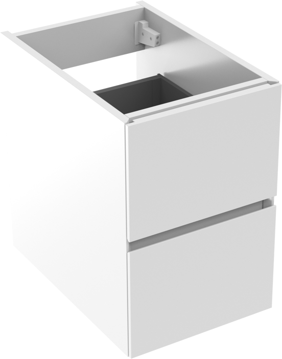 Storke Edge zwevende wastafelonderkast 35 x 52 cm hoogglans wit 2 lades