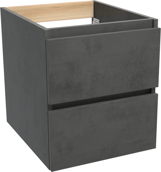 Balmani Lucida meuble sous-lavabo suspendu 45 x 55 cm béton gris foncé 2 tiroirs