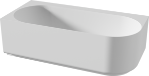 Balmani Scala baignoire d'angle gauche baignoire duo 175 x 80 cm Solid Surface blanc mat