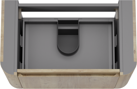 Storke Soft  hängendes möbelstück Waschtischunterschränke 80 x 46 cm Eiche rau 2 Schubladen