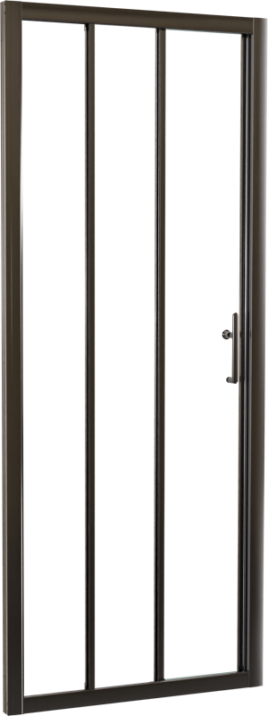 Linie Cadiz driedelige douche schuifdeur 80 cm x 190 cm Helder glas geborsteld chroom profiel