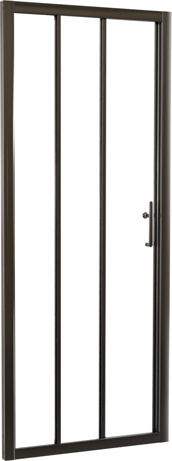 Linie Cadiz driedelige douche schuifdeur 80 cm x 190 cm Helder glas geborsteld chroom profiel
