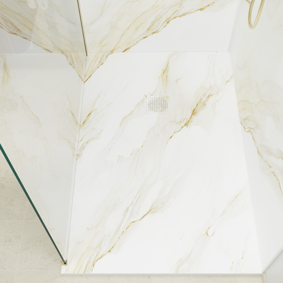 Luca Varess Suite douchebak 140 x 90 cm composietmarmer Marble Gold 