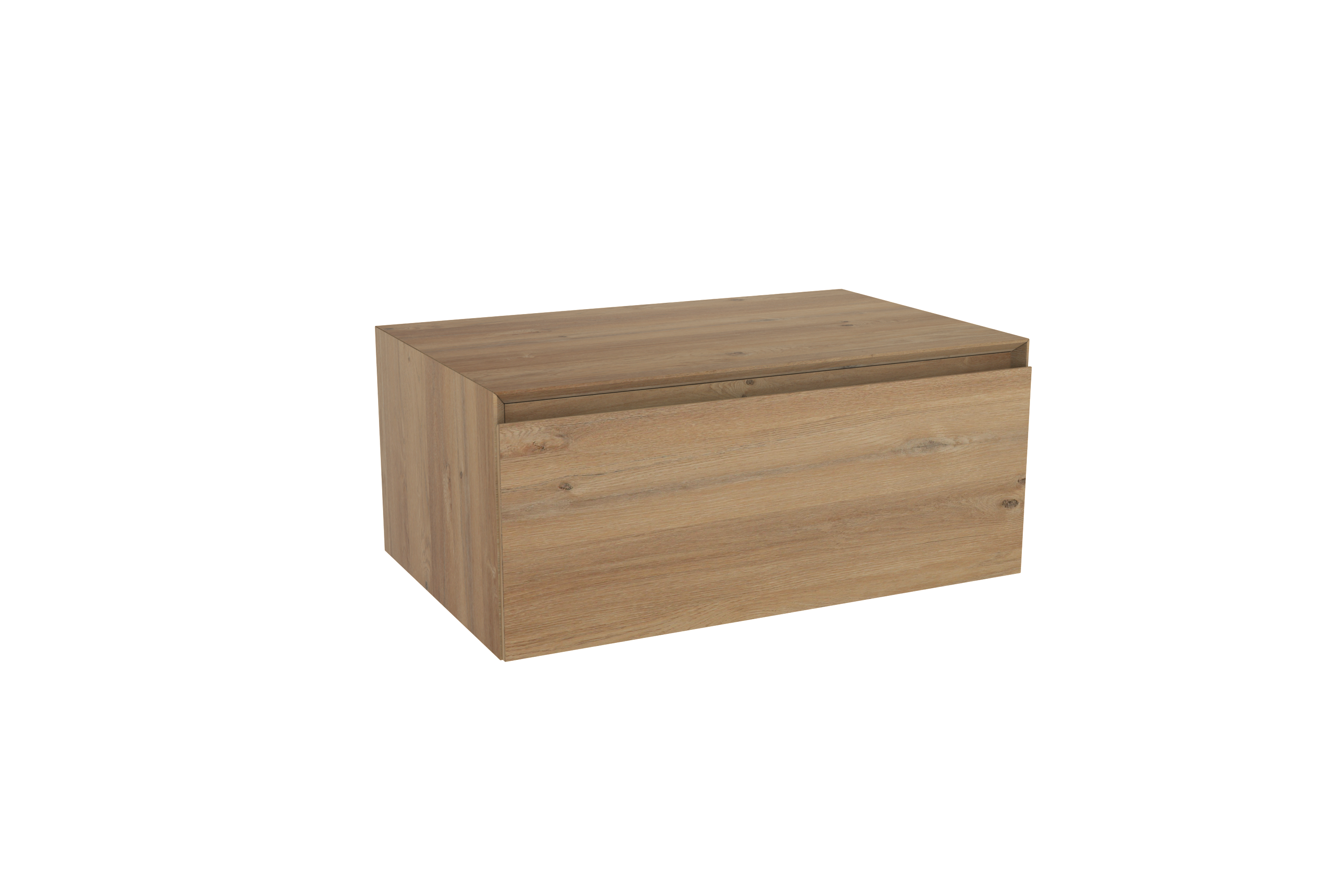 Storke Edge Modulo zwevende wastafelonderkast 75 x 48 cm ruw eiken 1 lade