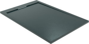 Balmani Indus douchebak 120 x 80 cm composietmarmer grafietgrijs leisteenstructuur