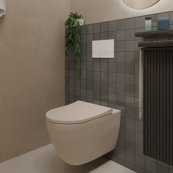 Perola Ribs bedieningspaneel mat wit voor UP320 of UP720 inbouwreservoir