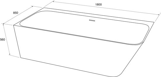Balmani Zigga baignoire d'angle gauche double 180 x 85 cm Solid Surface blanc mat
