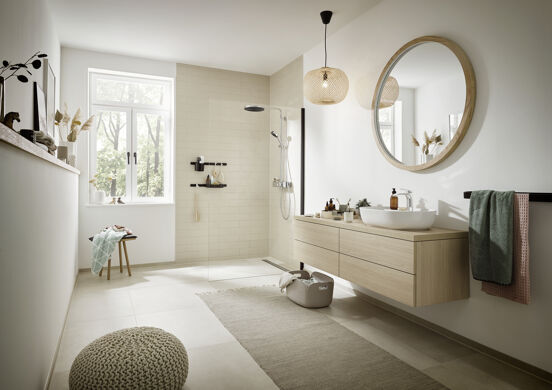 Hansgrohe Pulsify S260 thermostatische kraan regendoucheset mat zwart