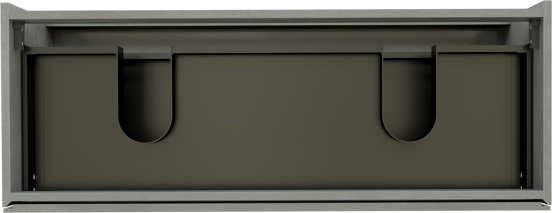 Storke Edge zwevende wastafelonderkast 120 x 46 cm beton donkergrijs 2 lades 2 sifonuitsparingen