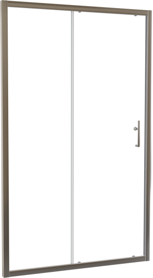Linie Cadiz porte coulissante 120 cm x 190 cm verre transparent profil chrome brossé