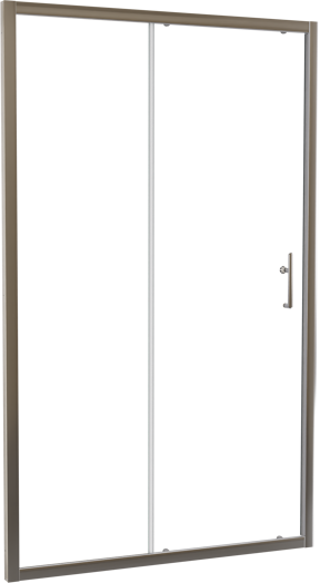 Linie Cadiz porte coulissante 120 cm x 190 cm verre transparent profil chrome brossé