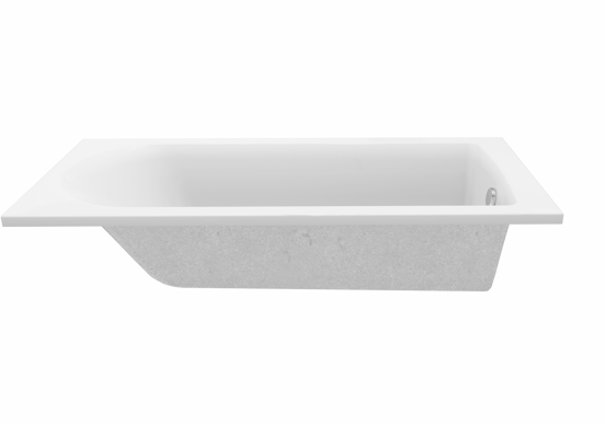 Luca Varess Rosala baignoire encastrable simple 170 x 80 cm acrylique blanc mat