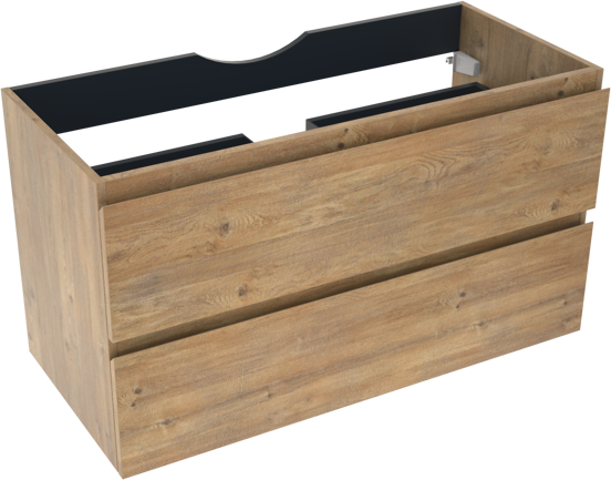Linie Lado meuble sous-vasque suspendu 100 x 46 cm chêne naturel 2 tiroirs