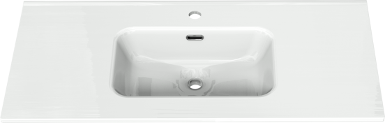 Linie Baro vasque simple porcelaine blanc brillant 100 x 46 cm