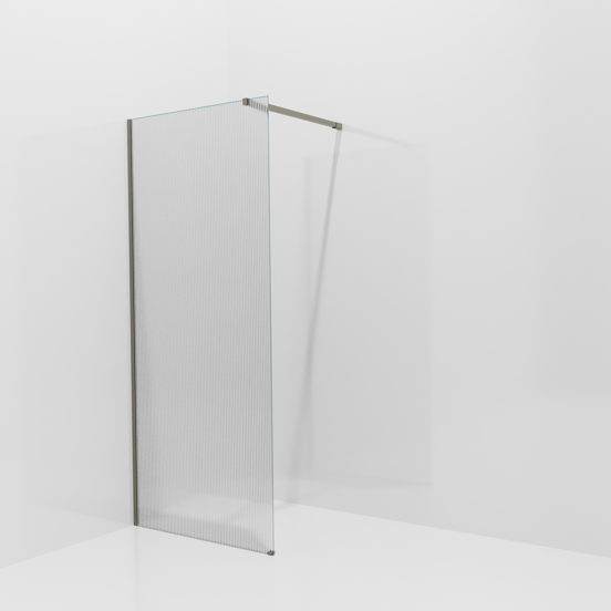 Balmani Modular Walk-In Dusche: 90 x 200 cm, Ribs, inklusive Coating, Profil Stein Grau