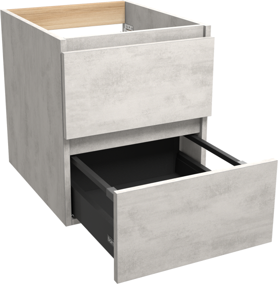 Balmani Lucida zwevende wastafelonderkast 45 x 55 cm beton zilvergrijs 2 lades