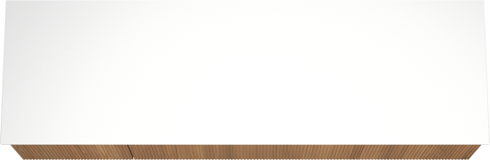 Balmani Forma zwevend badkamermeubel 180 x 55 cm teak met Stretto enkel of dubbel tablet in solid surface mat wit, Verticale symmetrische rechte ribbel