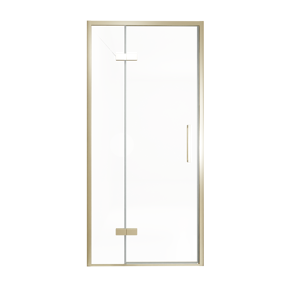 Balmani Senses Design douche draaideur links 100 cm x 210 cm Helder glas, Brushed Champagne Gold profielen