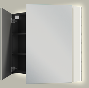 Linie Montro armoire de toilette lumineuse 90 x 75 cm blanc mat