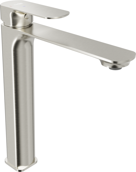 Blaufoss Bodan verhoogde wastafelkraan Brushed Coolmetal