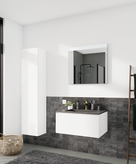 Storke Edge zwevende wastafelonderkast 75 x 52 cm hoogglans wit 1 lade