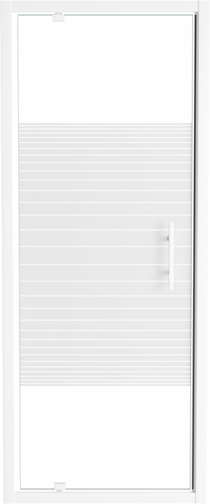 SanyOne Anton douche draaideur 80 cm x 190 cm Gestreept glas glanzend wit profiel