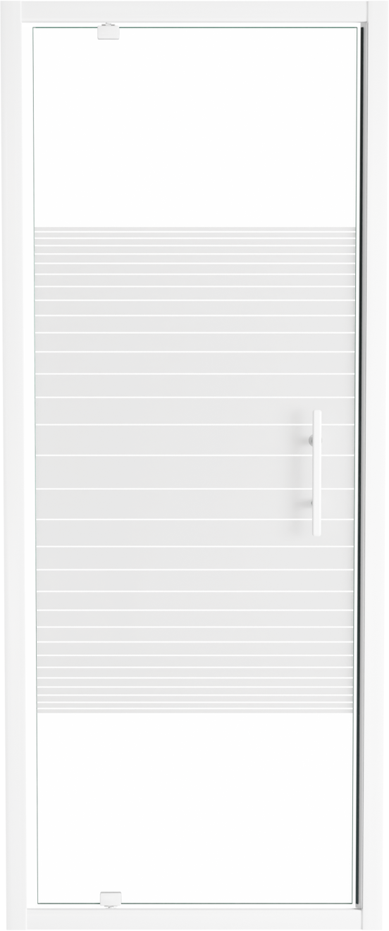 SanyOne Anton douche draaideur 80 cm x 190 cm Gestreept glas glanzend witte profiel