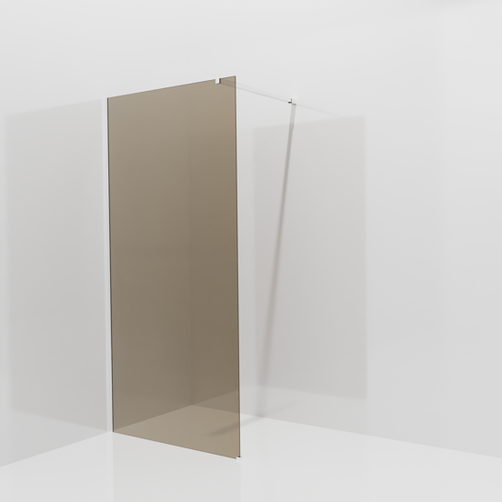 Balmani Modular douche à l'italienne: 100 x 200 cm, Verre bronze, avec coating, Profil Chrome brillant