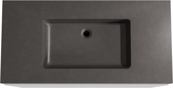 Storke Edge meuble salle de bains à poser 105 x 52 cm blanc mat avec Scuro High plan simple en quartz noir mat