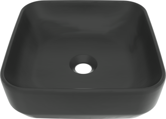 Luca Varess Messina vasque à poser porcelaine noir mat carré 36 x 36 cm