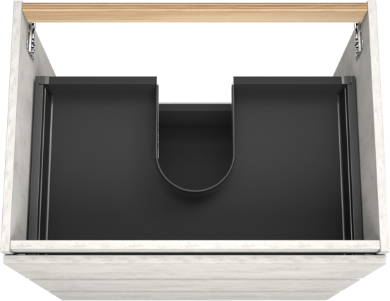 Balmani Lucida meuble sous-lavabo a poser 75 x 55 cm béton gris argent 3 tiroirs