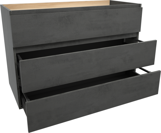 Balmani Lucida staande wastafelonderkast 120 x 55 cm beton donkergrijs 3 lades