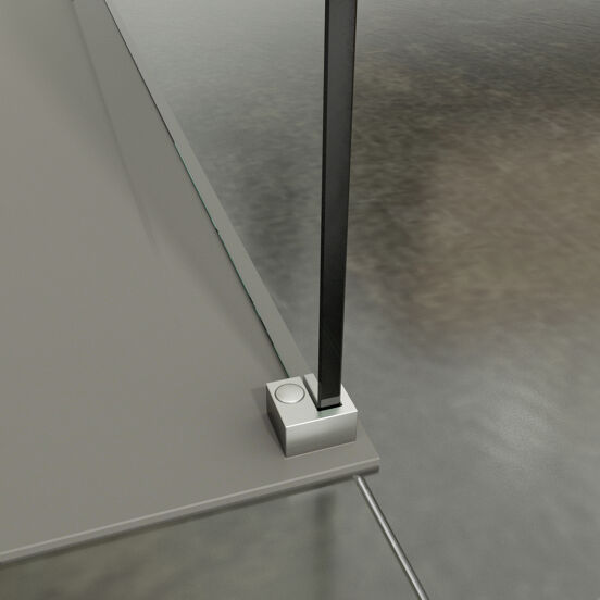 Balmani Modular douche à l'italienne 110 x 200 cm verre transparent profil inox brossé